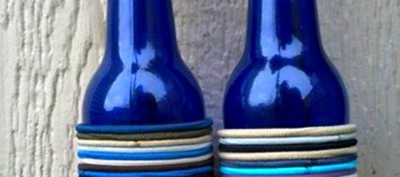 Repurpose Glass Bottles into Hair Tie Holders!